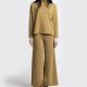 Chiara Boncompagno abbigliamento donna autunno inverno 2026 completo in maglia e cappotto con cappuccio marrone